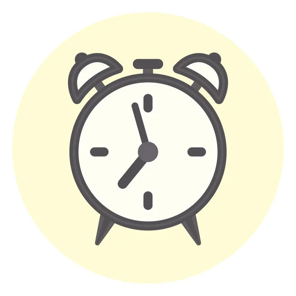 Réveil à contour plat icône, symbole de temps — Image vectorielle