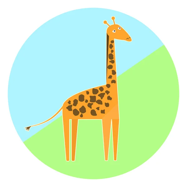 Kreslená ikona barevné žirafa — Stockový vektor