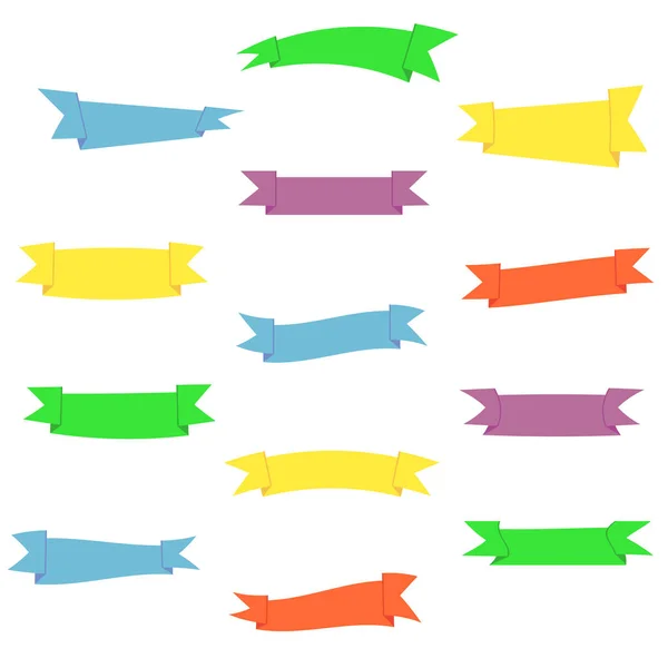 Conjunto de fitas coloridas de vetor plano — Vetor de Stock