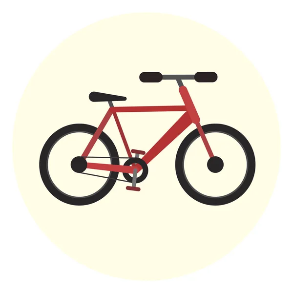 Icône vélo rouge plat, transport écologique — Image vectorielle