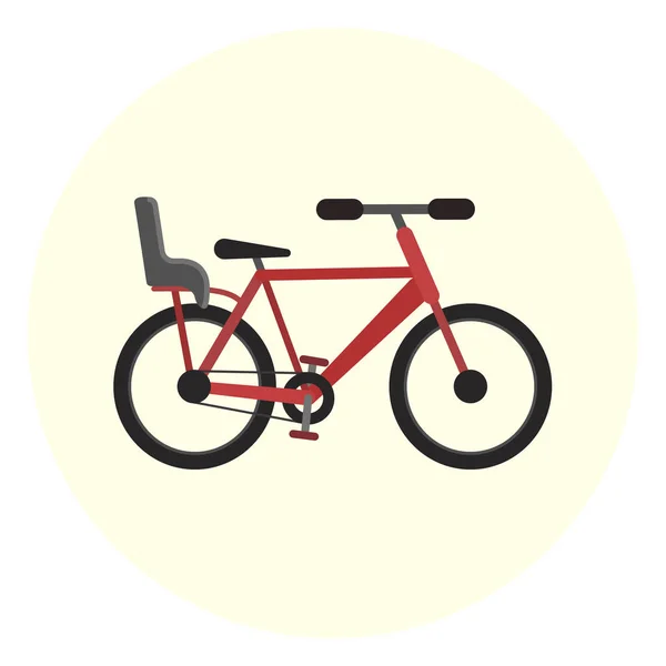 Vélo plat avec siège bébé, vélo avec siège enfant — Image vectorielle