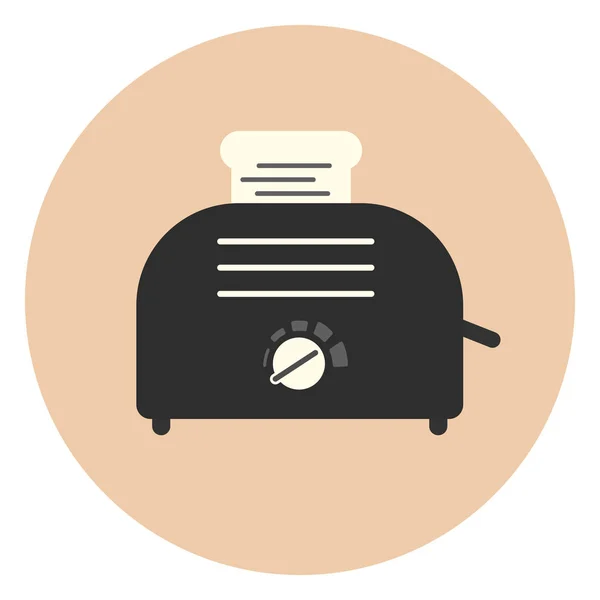 Flache monochrome Toaster-Ikone, Sandwich-Ausstattung — Stockvektor