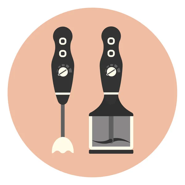Icône de mélangeur vertical plat, symbole de mélangeur de cuisine — Image vectorielle