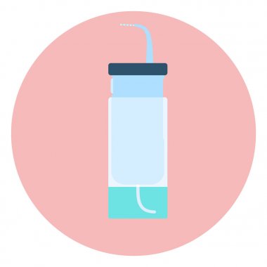 Düz vektör su ipi, mavi oral irrigator