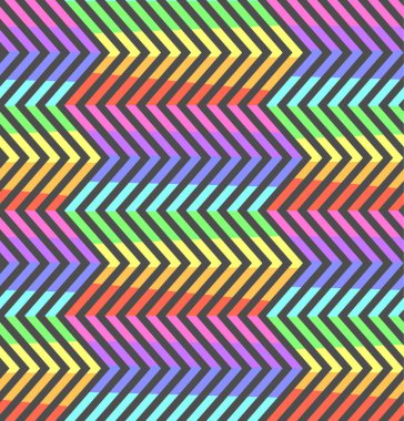 Abstract neon contrast rainbow zigzag pattern clipart