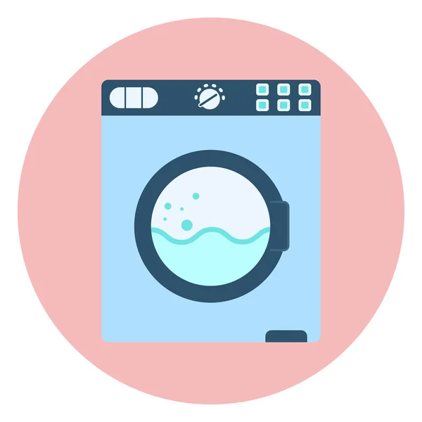 Icono de lavadora plana azul, símbolo de lavadora — Vector de stock