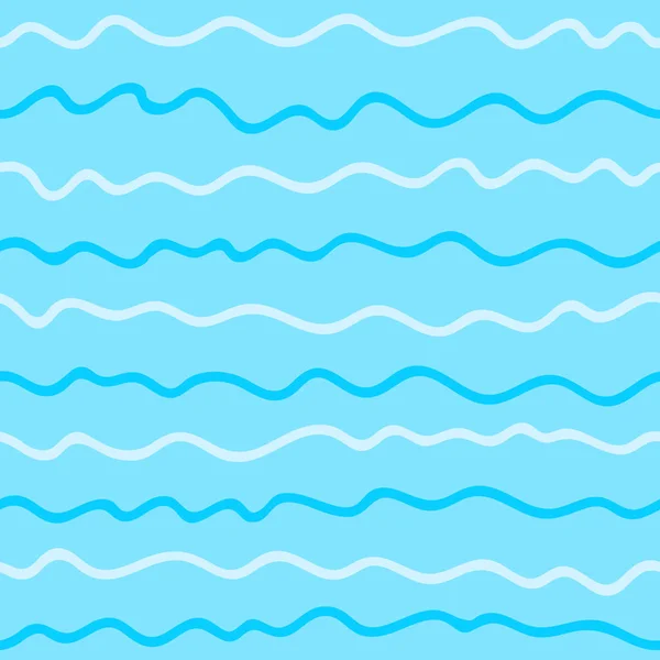 简单的无缝海蓝色的波浪模式 — 图库矢量图片