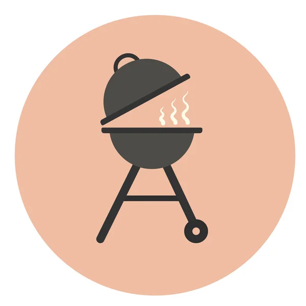 平面向量烧烤图标，户外木炭烤架 — 图库矢量图片
