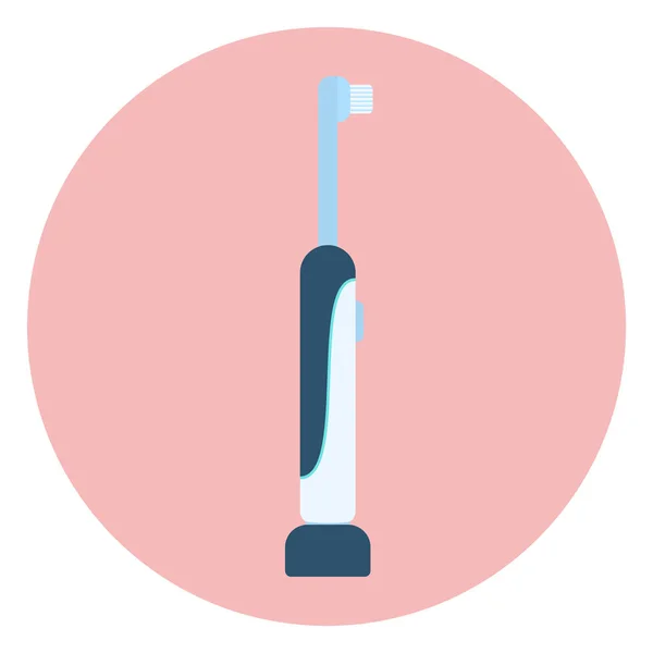 Flat blue electric toothbrush icon, tooth care — Stock Vector