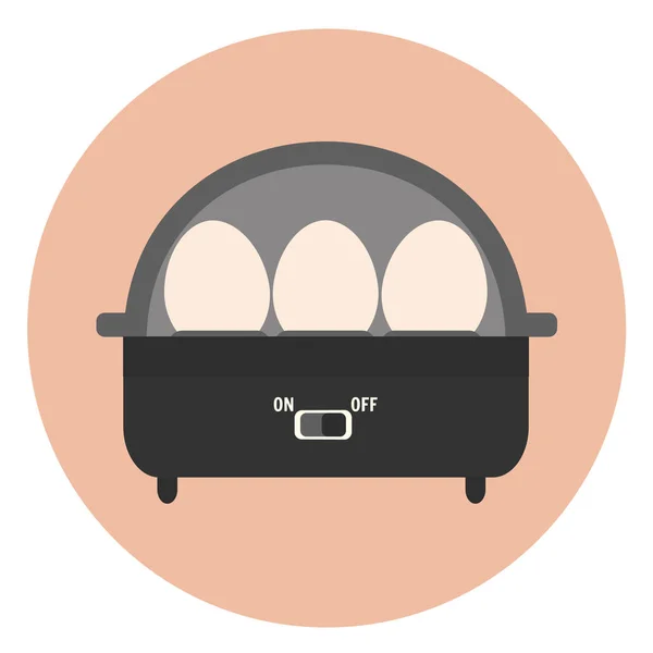 Caldeira elétrica plana do ovo do vetor, aparelho da cozinha — Vetor de Stock
