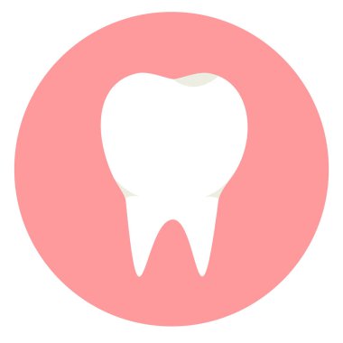 Düz beyaz diş simgesi. Diş temiz diş sembolü