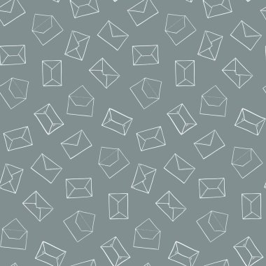 Şirin el çizilmiş anahat zarflar desen. Sorunsuz postane posta doku