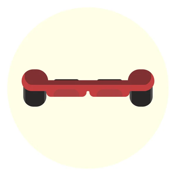 Icono plano de tablero giratorio rojo. Transporte urbano juvenil moderno — Vector de stock