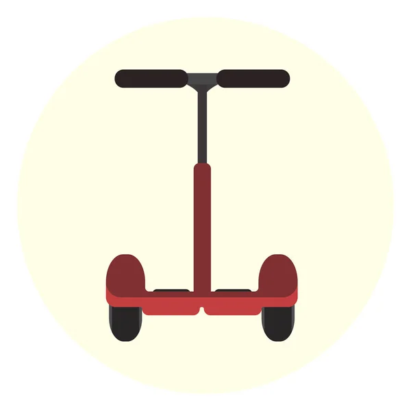Icono plano scooter eléctrico rojo. Transporte urbano juvenil moderno — Vector de stock