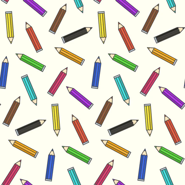 Helle Schule Farbstifte nahtlose Muster — Stockvektor