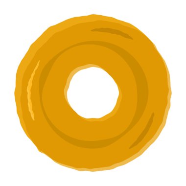 Renkli lezzetli kızarmış kahverengi çörek tepesi sembol olmadan