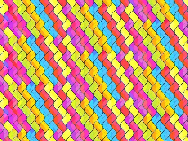 抽象的な波状線の要素を持つ色のシームレス パターン — ストックベクタ