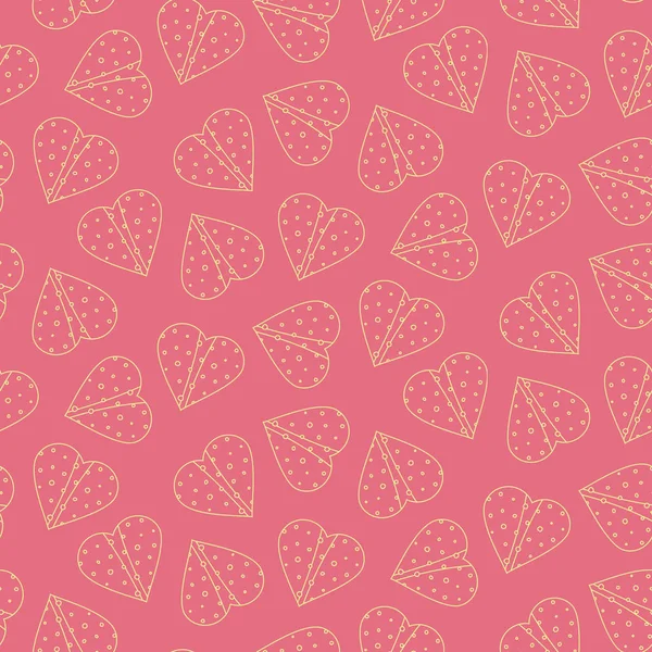 Mooi overzicht tortilla harten naadloze patroon op roze achtergrond — Stockvector