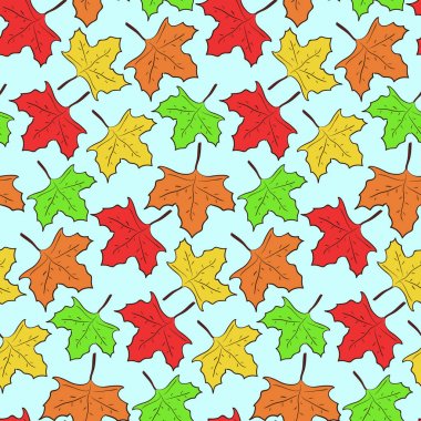 Düşen akçaağaç ile seamless modeli sonbahar yaprakları