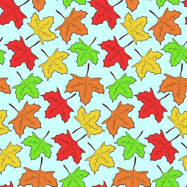 Düşen akçaağaç ile seamless modeli sonbahar yaprakları