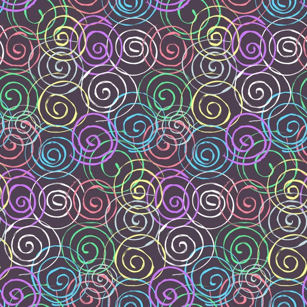 Fashion seamless pattern with colorful spiral swirls — Stock Vector