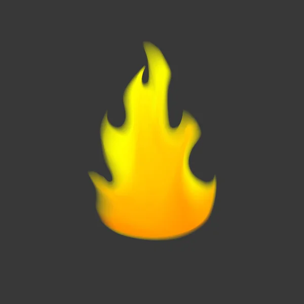 Símbolo de chama de fogo vetorial amarelo e laranja — Vetor de Stock