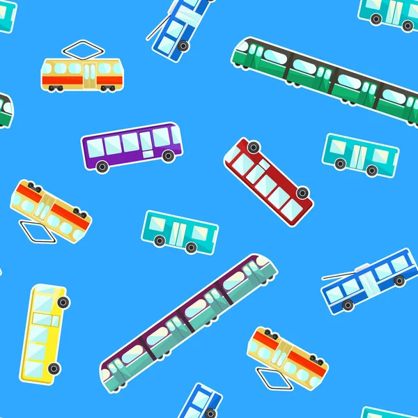 Dla dzieci wzór z kreskówki hałaśliwego miasta transportu — Wektor stockowy