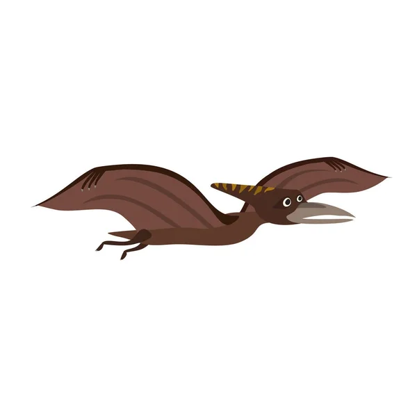 Stiliserade platt vektor tecknad pterodactyl dinosaurie — Stock vektor