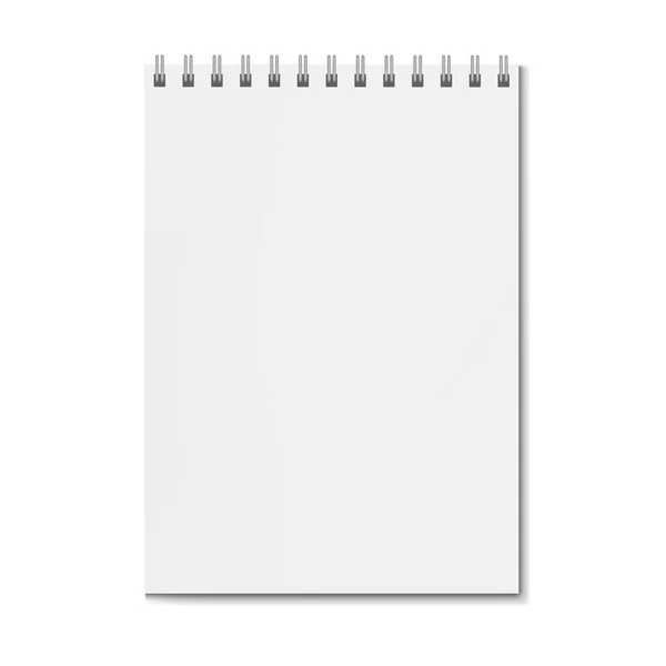 Blank realistic vertical rectangular notebook mockup — Stock Vector