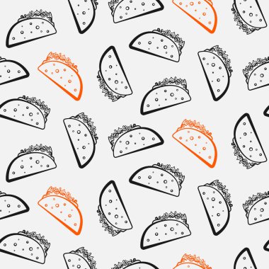 Siyah ve kırmızı tacos seamless modeli