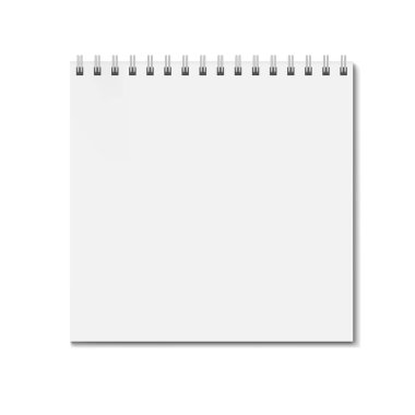Gerçekçi dikey kare sketchbook mockup