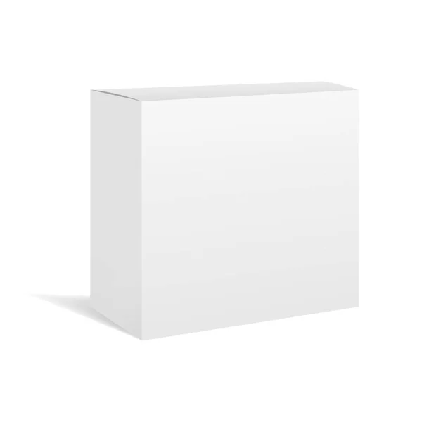 White vector realistic box package mockup — Stock Vector