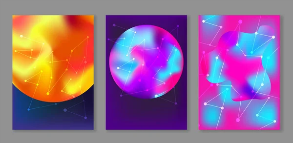 Fondos cósmicos abstractos brillantes con planetas — Vector de stock