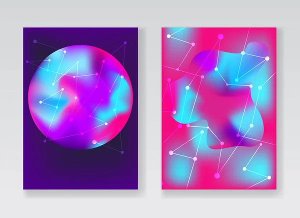 Fondo cósmico azul brillante y rosa abstracto — Vector de stock