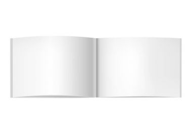 Yatay dergisi mockup iki-sayfalar açılır