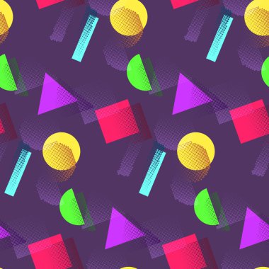 Renkli şekiller ile geometrik desen