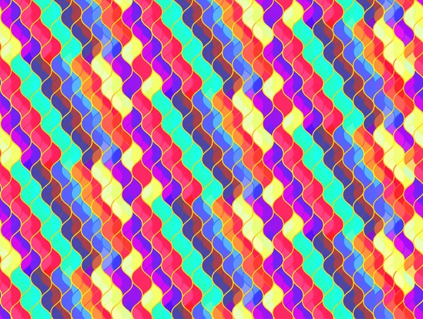 抽象的な波状のモザイク色シームレス パターン — ストックベクタ