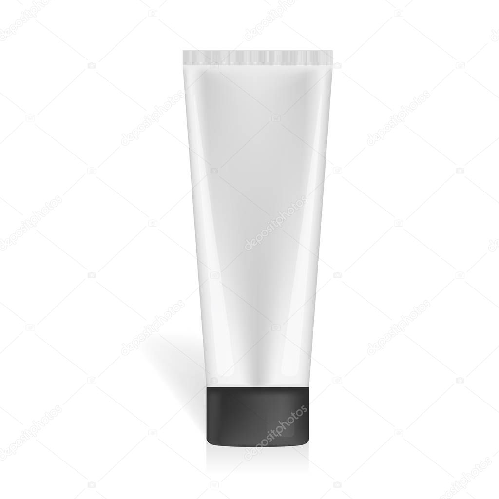 Realistic vector cosmetic or medical tube mockup