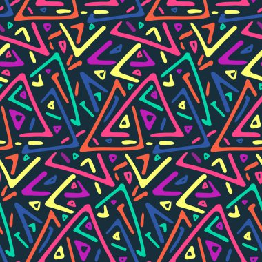 Soyut renkli üçgenler kabile seamless modeli