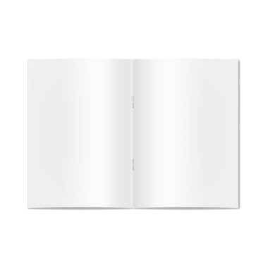 Gerçekçi kitap, dergi, dergi ya da gazete zımba mockup üzerinde vektör açıldı