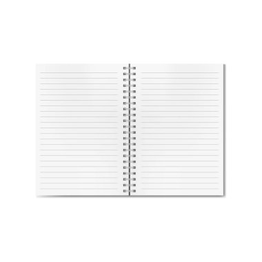 Vektör sarmal üzerinde gerçekçi çizgili defter açmak