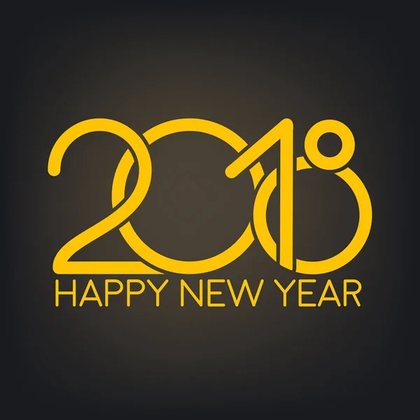 Плоский вектор желтый 2018 счастливый новый год номер фона — стоковый вектор