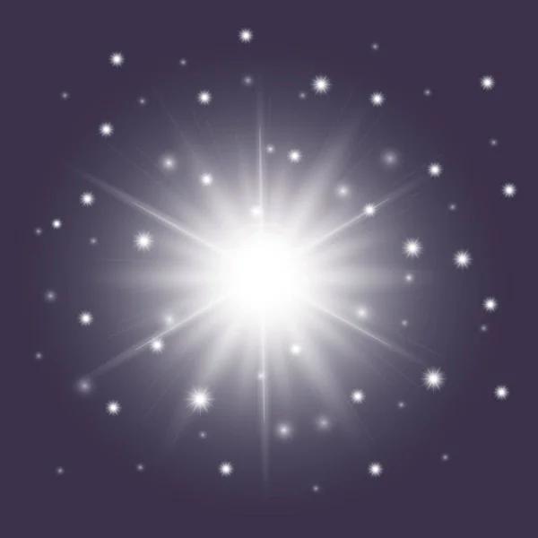 Parlak beyaz yıldız ile parıldıyor. Sunburst simgesi