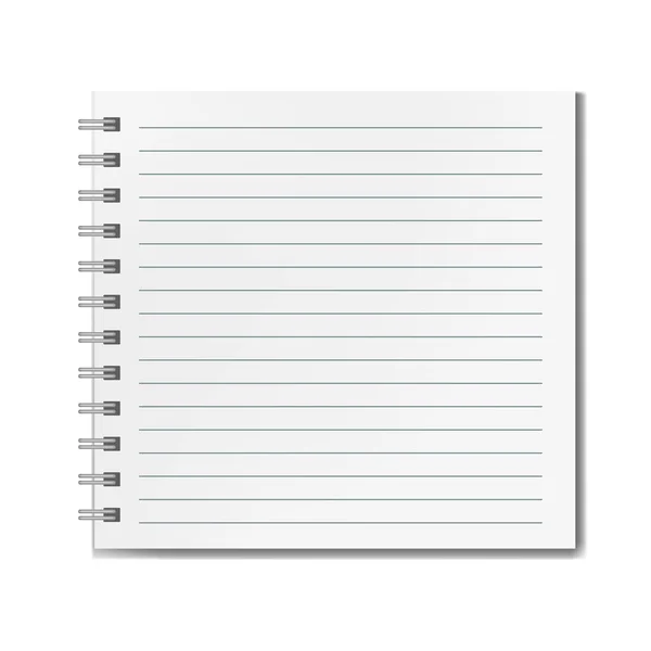 Quadrado realista forrado notebook mockup — Vetor de Stock