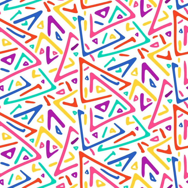 Licht bunte Skizze Dreiecke nahtlose Muster — Stockvektor
