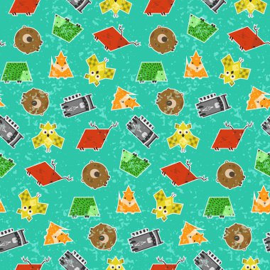 Şirin çocuk desen dokulu hayvanlarla