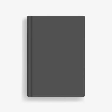 Dikdörtgen vektör boş siyah gerçekçi kitap mockup