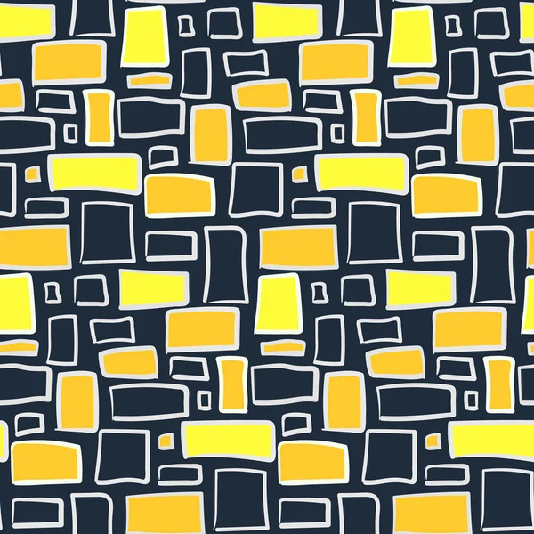黑色的黄色长方形部落图案 — 图库矢量图片