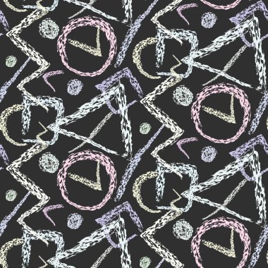 Tebeşir desen grunge geometrik şekillerle