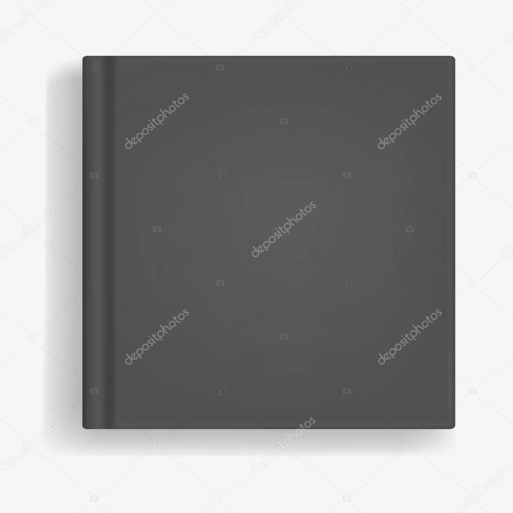 Square black book, organizer or photobook mockup